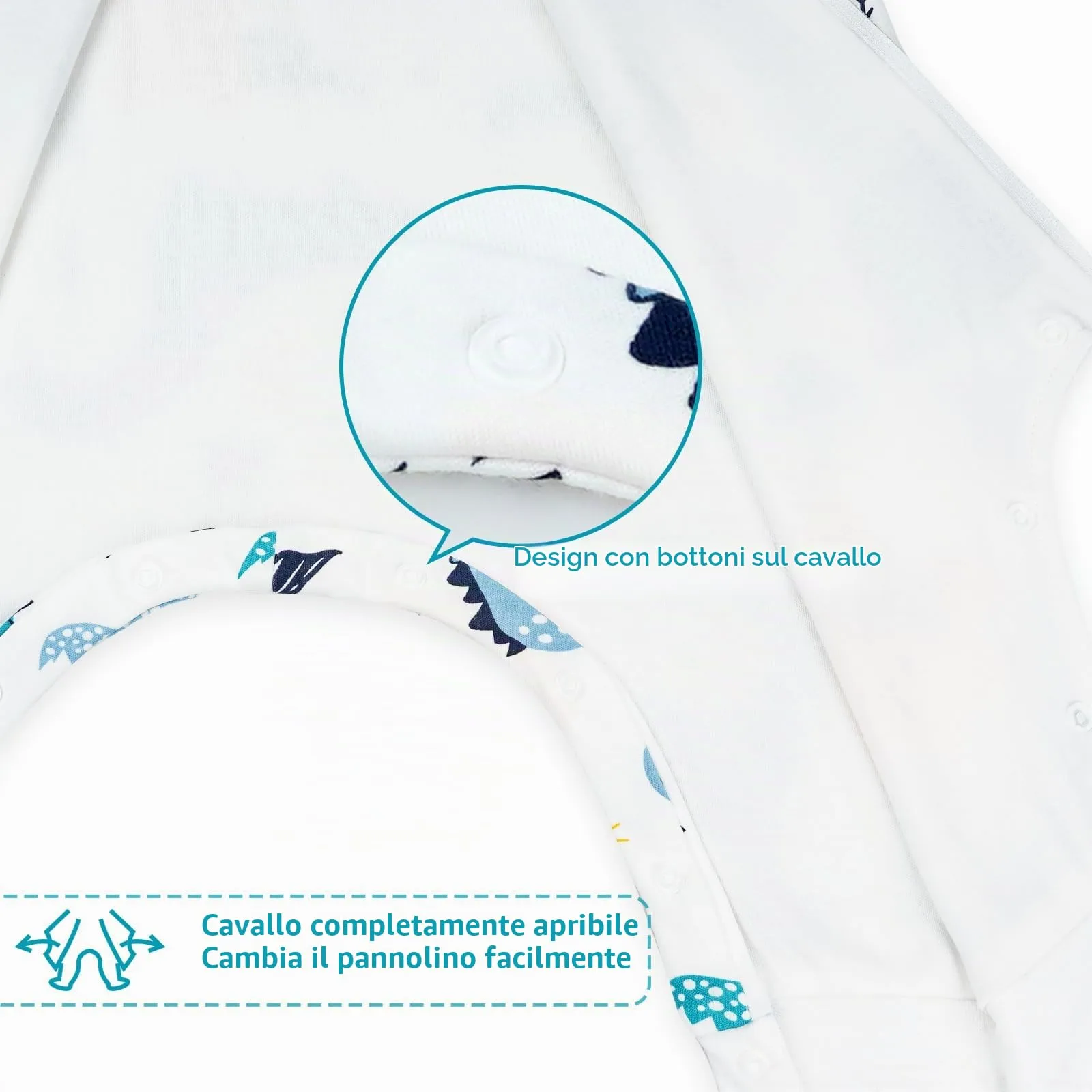 WYTbaby Sacco Nanna con Piedini 1.0 Tog, 100% Cotone Ultra-Morbido, Facile da Indossare, Ideale per il Sonno dei Neonati, Sacco Nanna Adatto per Bambini da 3-4 Anni - immagine 3