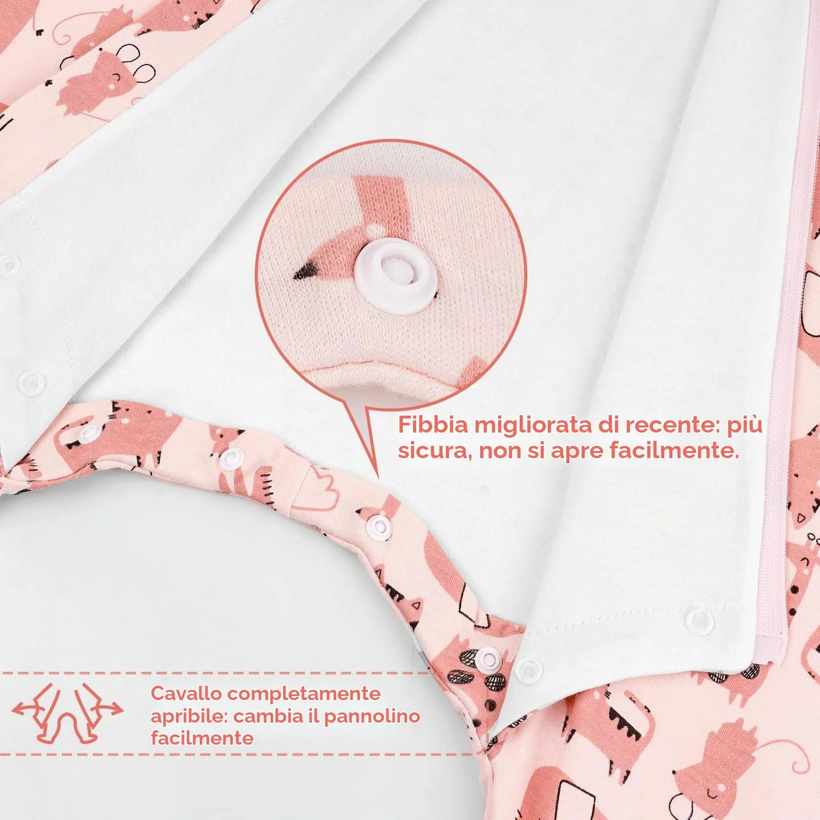 WYTbaby Sacco Nanna con Piedini 1.0 Tog, 100% Cotone Ultra-Morbido, Facile da Indossare, Ideale per il Sonno dei Neonati, Sacco Nanna Adatto per Bambini da 3-4 Anni - immagine 2