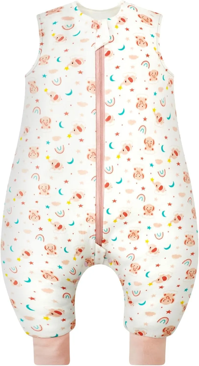 WYTbaby Sacco Nanna Con Piedini 100% Cotone 1 Tog Tutto l'Anno per Bambini 6-18 Mesi - immagine 1