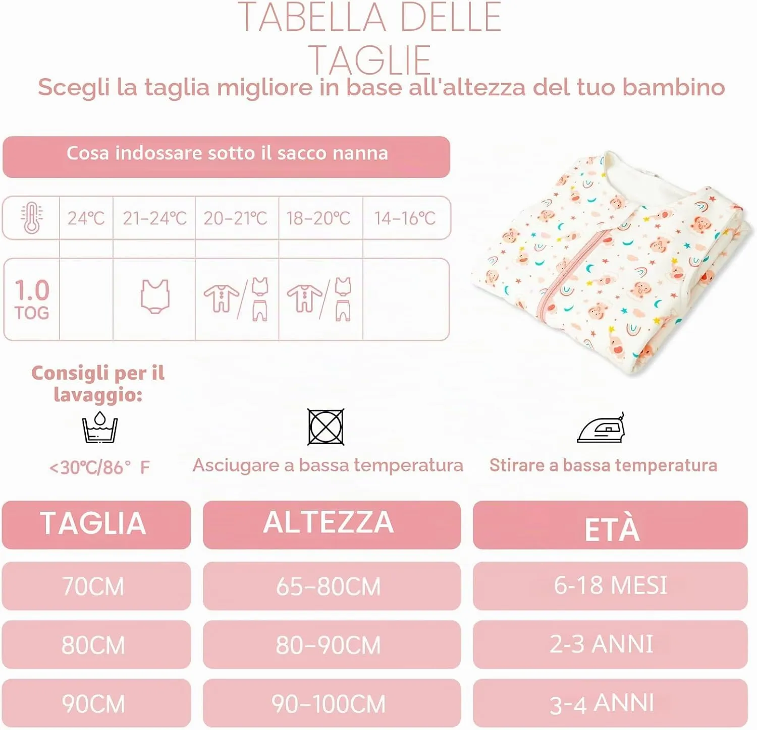 WYTbaby Sacco Nanna Con Piedini 100% Cotone 1 Tog Tutto l'Anno per Bambini 6-18 Mesi - immagine 7