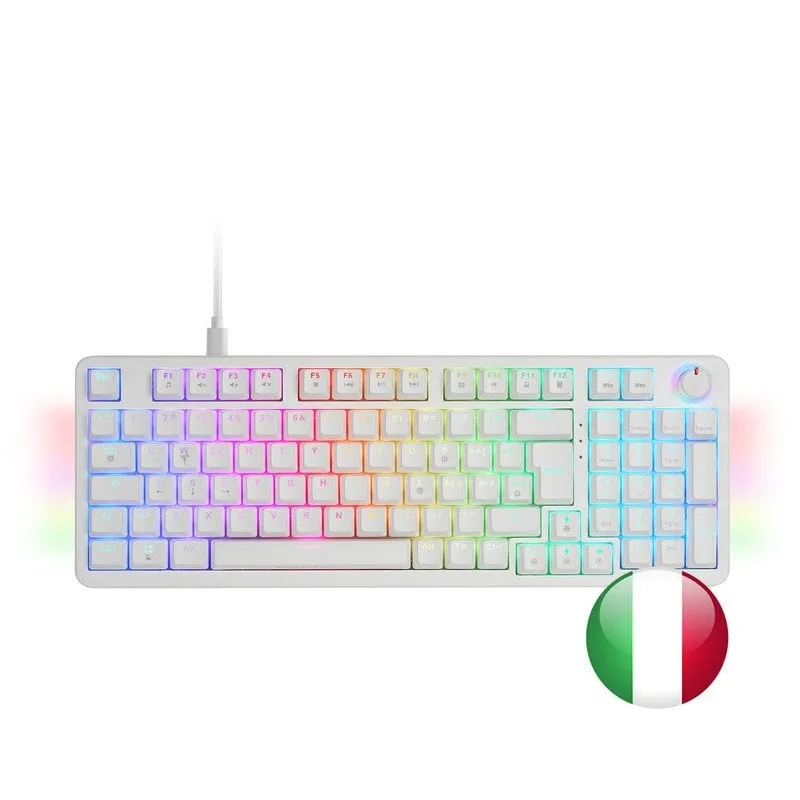 Tastiera meccanica Mars Gaming Mkpro RGB Chroma Anti-ghosting Interruttore silenzioso Bianco italiano - immagine 1
