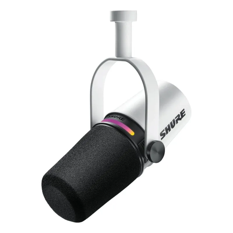 Microfono dinamico USB/XLR Shure MV7+ per streaming podcast, bianco - immagine 1