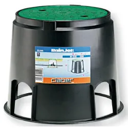 Pozzetto irrigazione interrata Circolare con coperchio (32x25cm) RAINJET Nero e Verde 90500 - immagine 1
