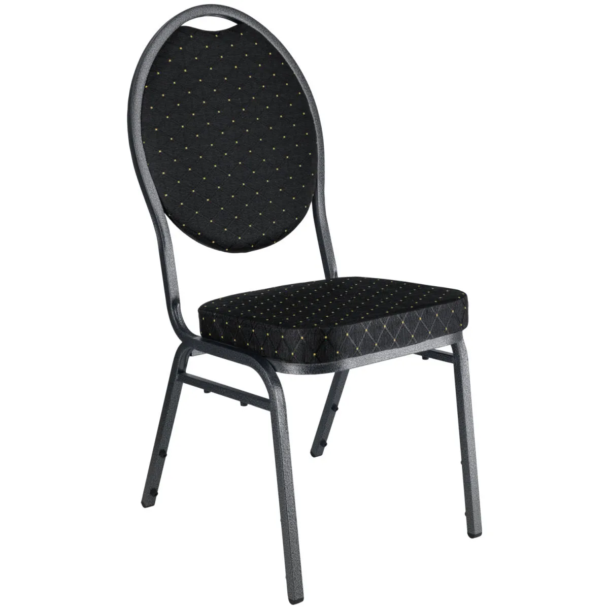 4x PULSIVA Sedia da cerimonia Event; 43x57x93 cm (LxPxH); seduta nero, struttura argento; 4 pz. / Pacco - immagine 1