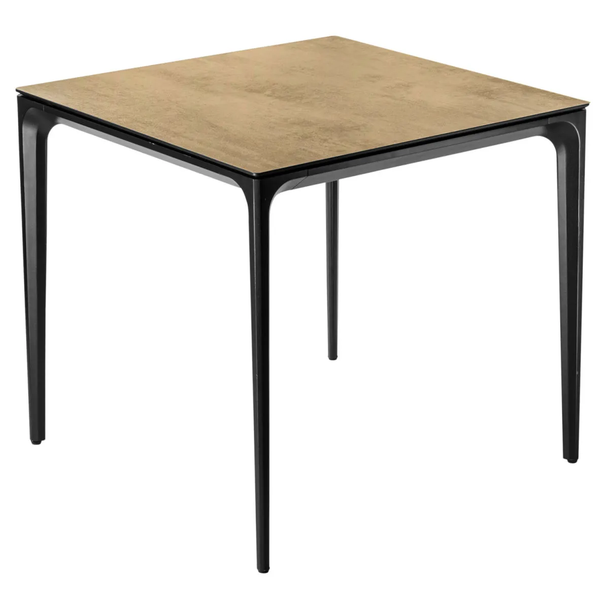 VEGA Tavolo da esterno Linero quadrato; 80x80x72 cm (LxLxH); Piano tavolo quercia/naturale, struttura nero; quadrata - immagine 1