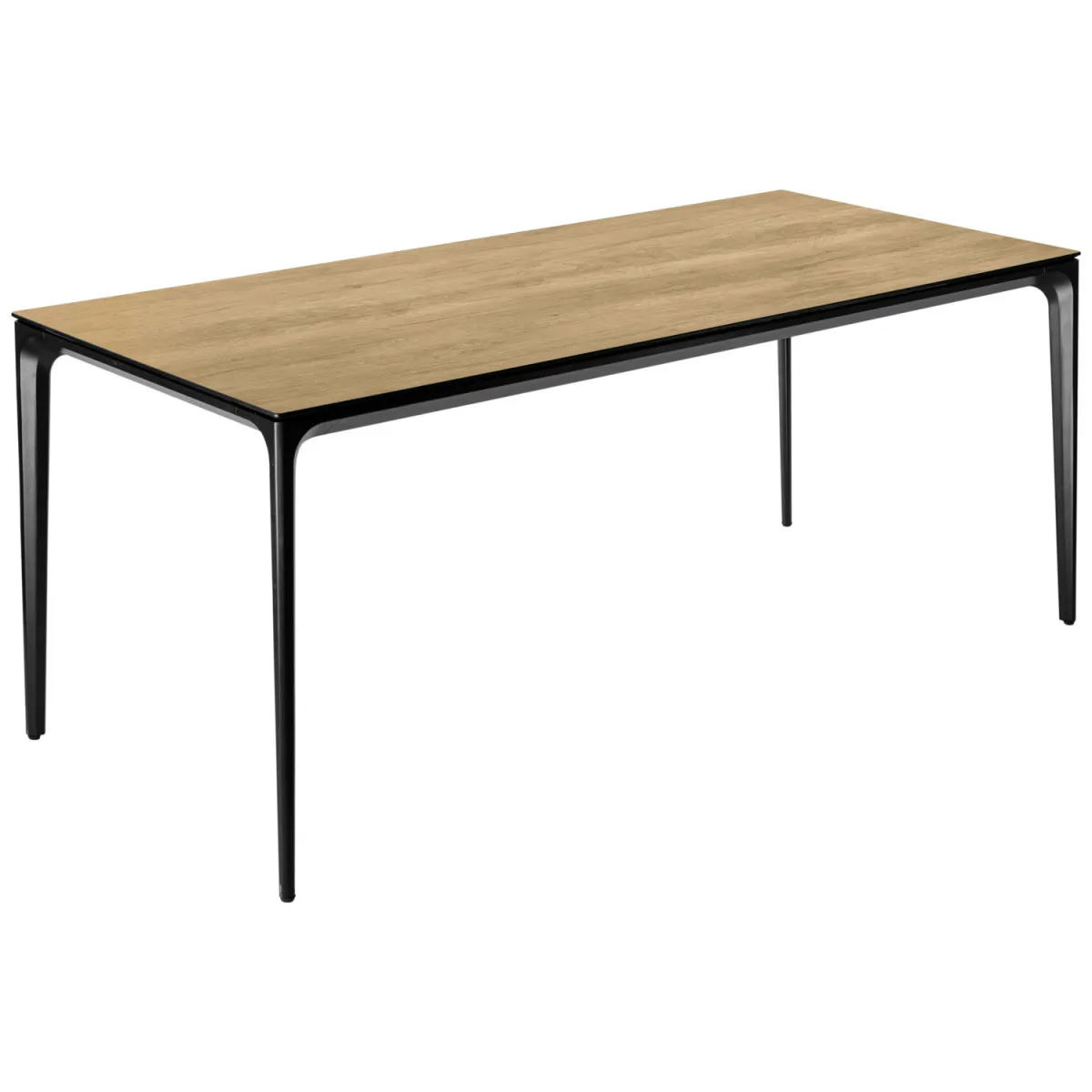 VEGA Tavolo da esterno Linero rettangolare; 180x80x72 cm (LxLxH); Piano tavolo quercia/naturale, struttura nero; rettangolare - immagine 1