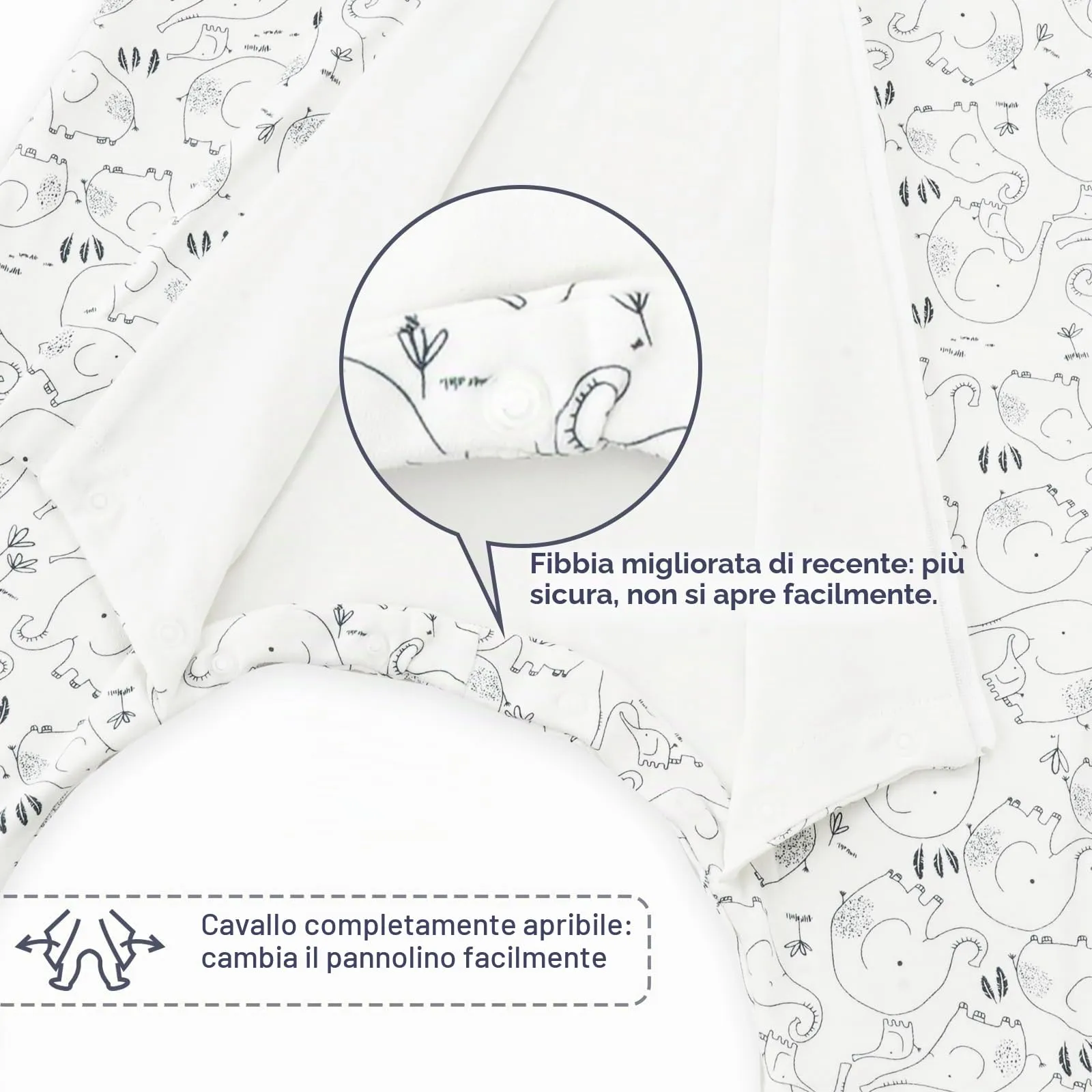 WYTbaby Sacco Nanna con Piedini 1.0 Tog, 100% Cotone Ultra-Morbido, Facile da Indossare, Ideale per il Sonno dei Neonati, Sacco Nanna Adatto per Bambini da 3-4 Anni - immagine 2