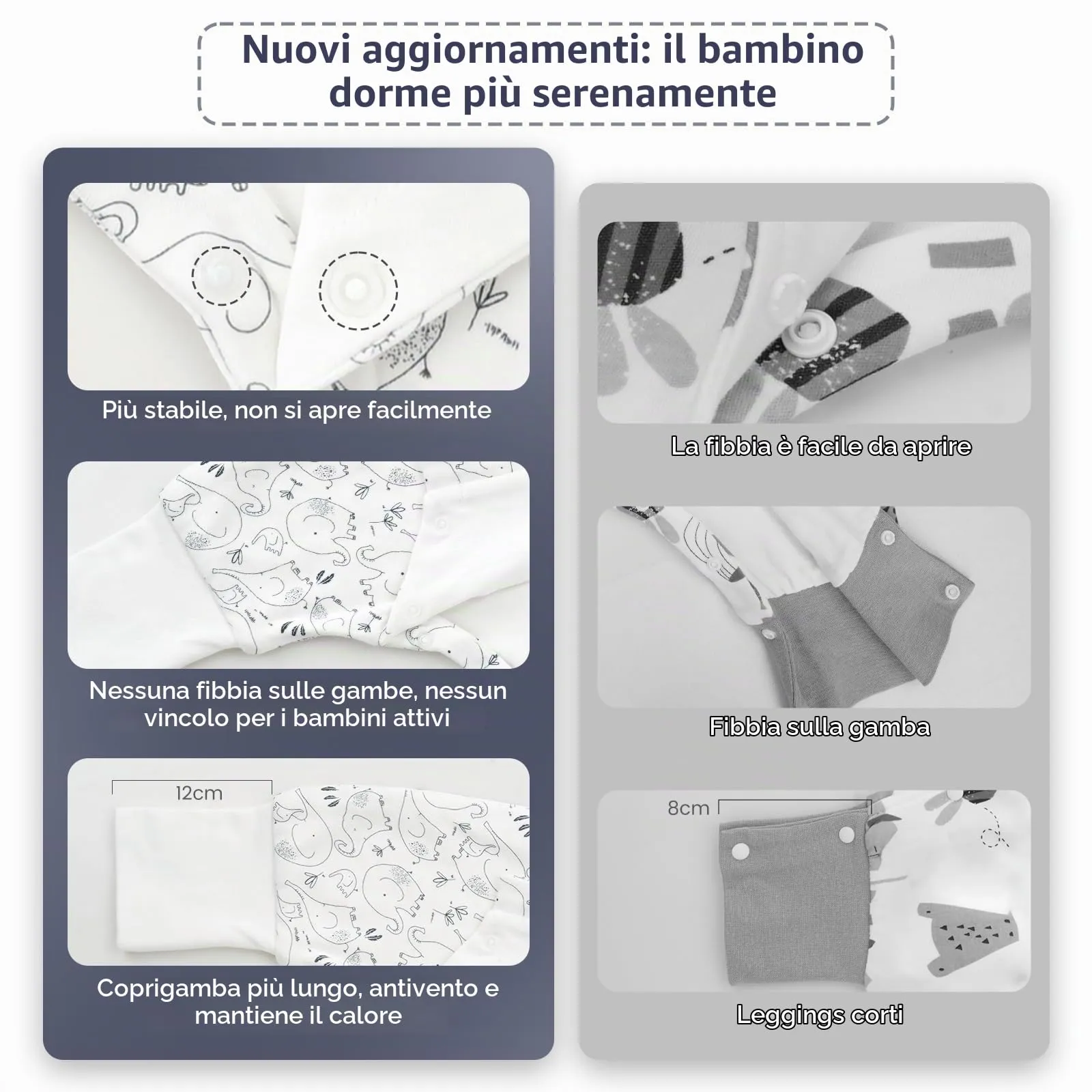 WYTbaby Sacco Nanna con Piedini 1.0 Tog, 100% Cotone Ultra-Morbido, Facile da Indossare, Ideale per il Sonno dei Neonati, Sacco Nanna Adatto per Bambini da 3-4 Anni - immagine 5