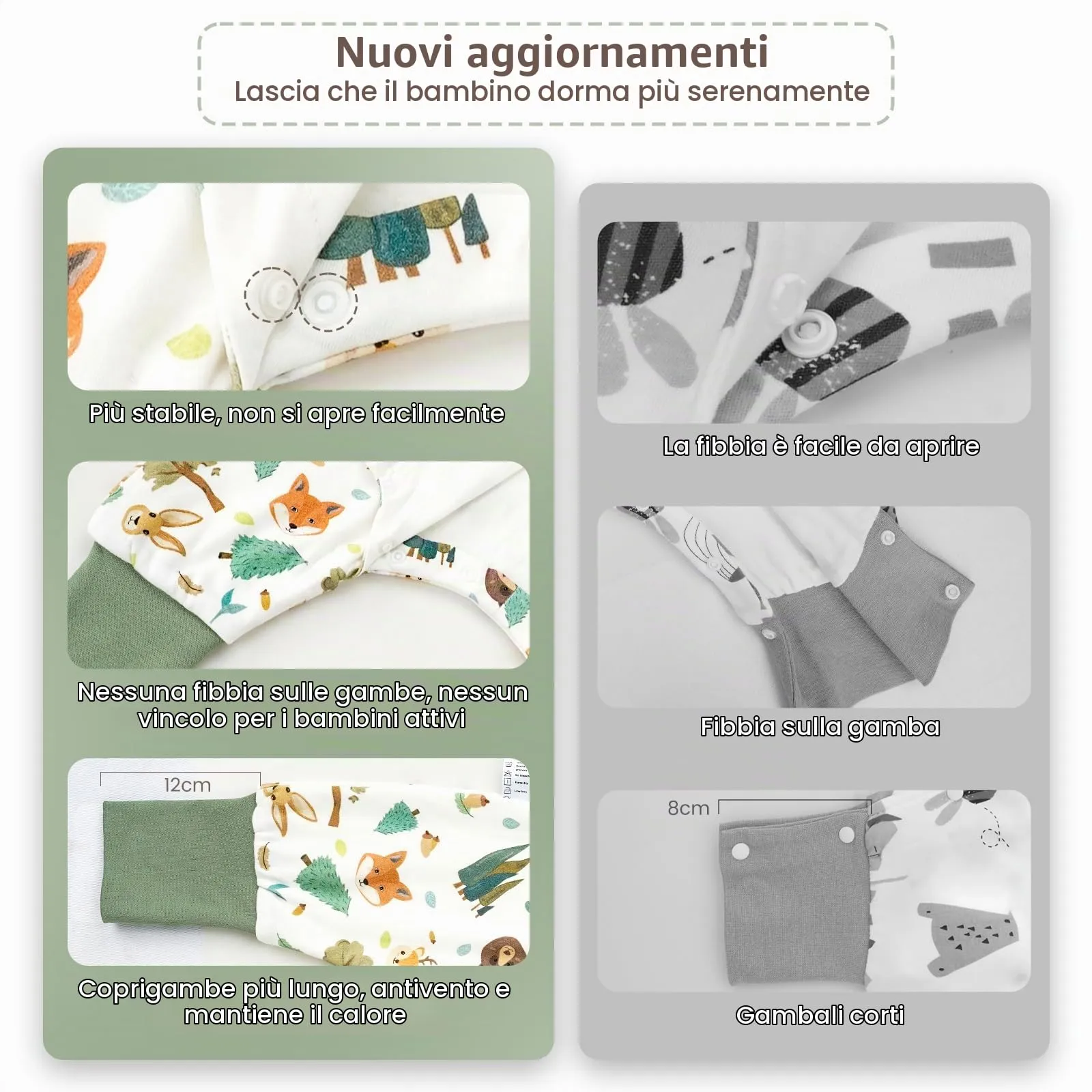 WYTbaby Sacco Nanna con Piedini 100% Cotone Sacco Nanna 1 Tog Tutto l'anno Sacco Nanna per Bambini 2-3 Anni - immagine 5
