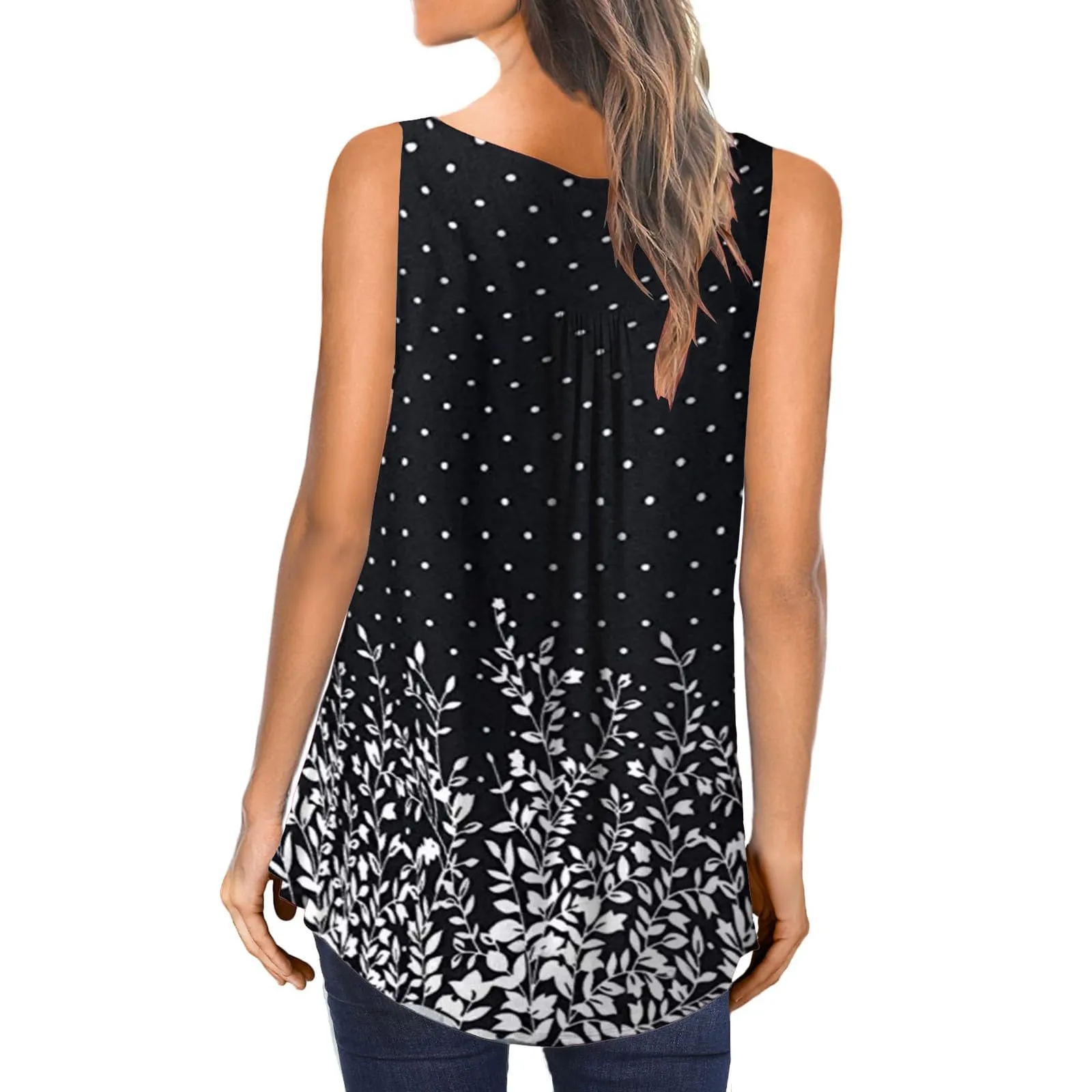 Uwdiohq Offerte Oggi Lampo Camicette Casual Senza Maniche da Donna Taglie Forti Maglietta Lunga Maglietta Donna Mamma T-Shirt Personalizzata Magliette Bianche Donna Corte Canotta 2024 Special Deals - immagine 4