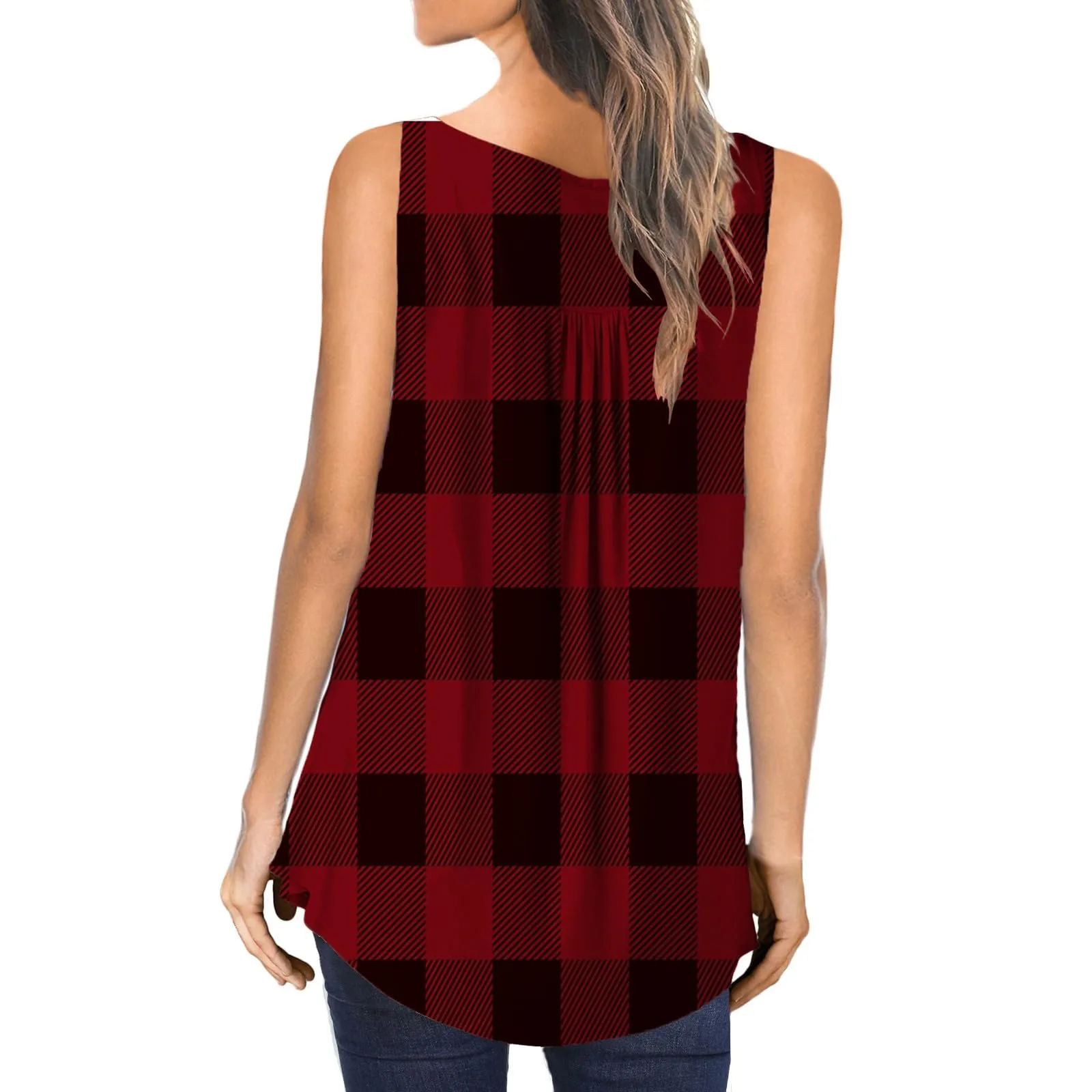Uwdiohq Deal of The Day Prime Today Camicette Casual Senza Maniche da Donna Taglie Forti Maglietta Lunga Maglietta Donna Mamma T-Shirt Personalizzata Magliette Bianche D Abbigliamento Donna Offerte - immagine 5