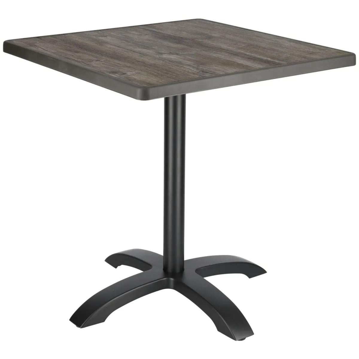 PULSIVA Tavolo da esterno Sevelit quadrato; 70x70x73.6 cm (LxLxH); Piano tavolo pino rustico, struttura nero; rotonda - immagine 1