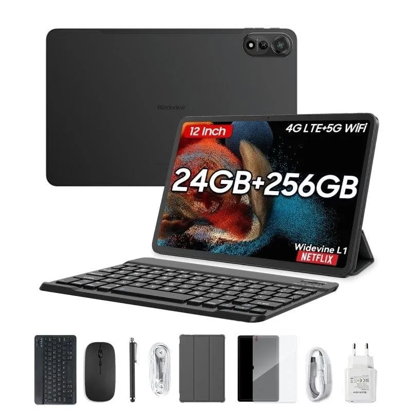 Tablet Blackview Mega 2 WiFi + 4G 12" 8GB 256GB Grigio con Tastiera e Stylus Pen - immagine 1