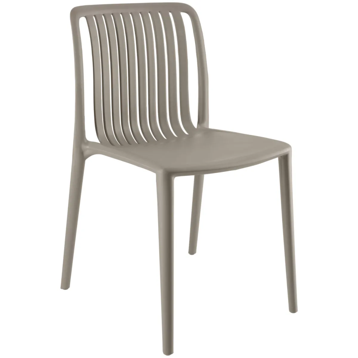 2x PULSIVA Sedia in plastica Tavira; 50x52.5x77 cm (LxPxH); tortora; 2 pz. / Pacco - immagine 1