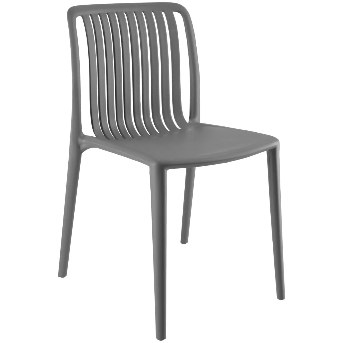 2x PULSIVA Sedia in plastica Tavira; 50x52.5x77 cm (LxPxH); antracite; 2 pz. / Pacco - immagine 1