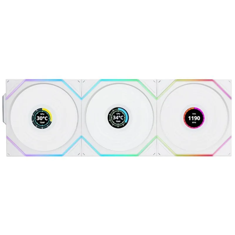 Lian Li 12RTLLCD1W3W sistema di raffreddamento per computer Case per computer Ventilatore 12 cm Bianco - immagine 1