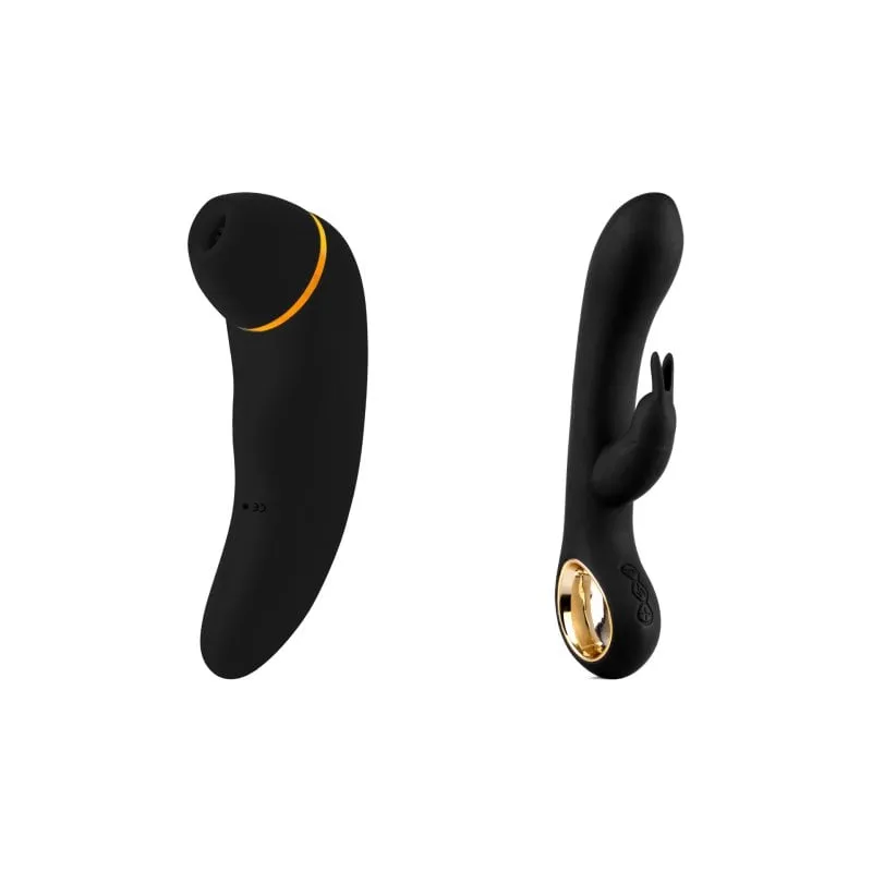 Kit di giocattoli sessuali Hugbox, confezione da 2 best-seller: succhia clitoride e vibratore a forma di coniglietto - immagine 1