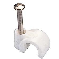 Set graffette fissacavo sezione tonda 50 pz per cavi d. 7,0 mm Bianco PP0661 - immagine 1