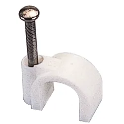 Set graffette fissacavo sezione tonda 50 pz per cavi d. 8,0 mm Bianco PP0663 - immagine 1