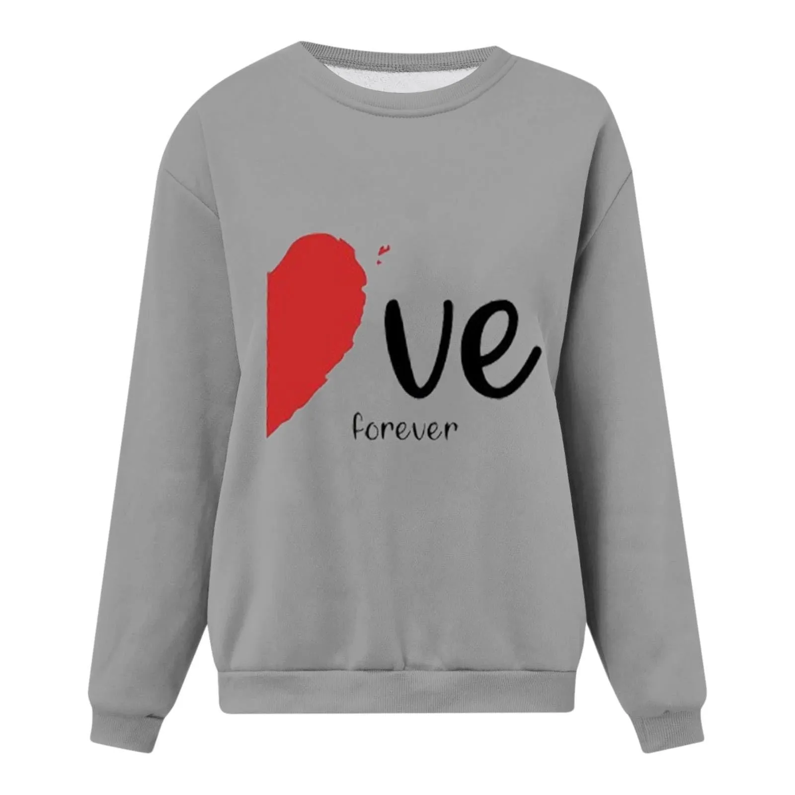 Uwdiohq Lightning Deals of Today 2024 Felpa di San Simpatico Pullover Stampato a Forma di Cuore Girocollo Camicia a Maniche Lunghe Primavera/Autunno Maglioncini Leggeri Maglietta Donna My Orders - immagine 3