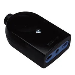 Presa elettrica 2P+T 10/16A (bipasso std italiano) per cavo assiale Nero PP0466 1R - immagine 1
