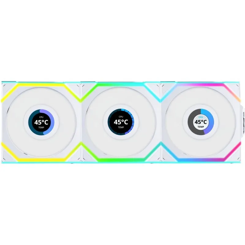 Lian Li UNI FAN SL Wireless LCD 120 Case per computer Ventilatore 12 cm Bianco 3 pz - immagine 1