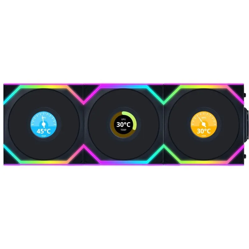 Lian Li UNI FAN SL Wireless LCD 120 Case per computer Ventilatore 12 cm Nero 3 pz - immagine 1
