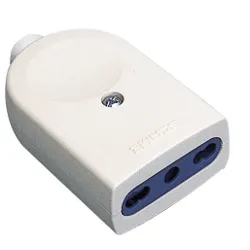 Presa elettrica 2P+T 10/16A (bipasso std italiano) per cavo assiale Bianco PP0466R - immagine 1