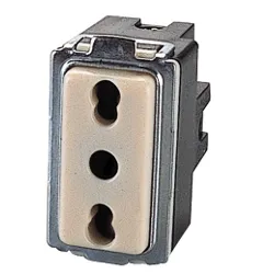 Modulo presa incasso 2P+T 10/16A (bipasso std italiano) serie Basic, Magic Avorio PP0092 - immagine 1