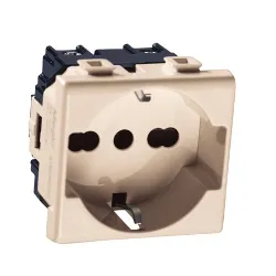 Modulo presa incasso 2P+T 16A (pluristd italiano e tedesco) serie Basic, Magic Avorio PP0101 - immagine 1