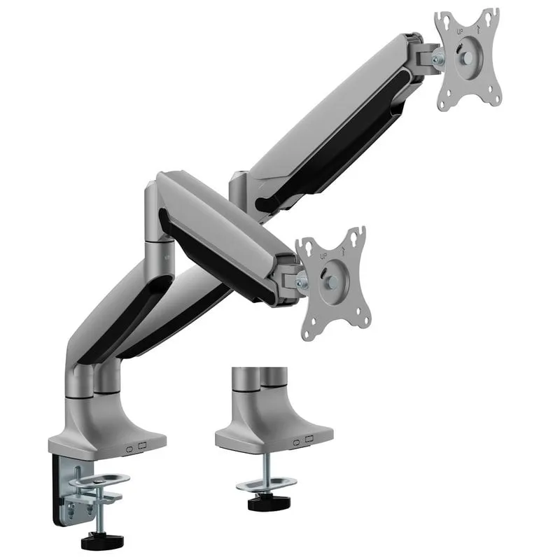 Ewent EW1528 Supporto da scrivania per doppio monitor fino a 35" VESA 100x100 Max. 20 Kg Argento - immagine 1