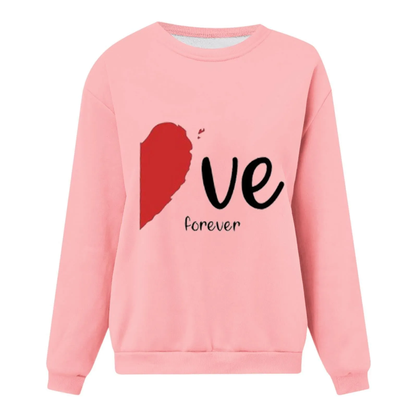 Uwdiohq Offerte Donna 2024 Felpa di San Simpatico Pullover Stampato a Forma di Cuore Girocollo Camicia a Maniche Lunghe Primavera/Autunno Maglioncini Leggeri Maglietta Donna Pr Todays Daily Deals - immagine 3