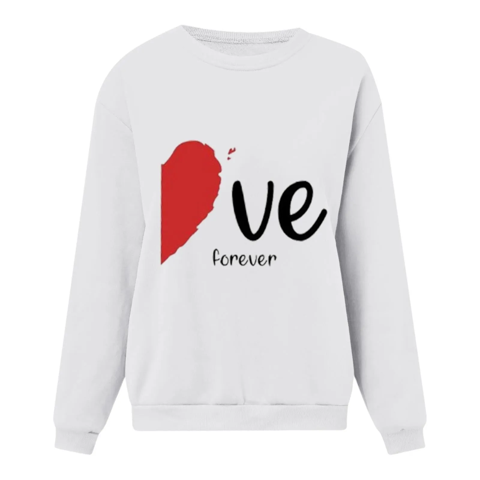 Uwdiohq Sales Today Clearance Prime Only 2024 Felpa di San Simpatico Pullover Stampato a Forma di Cuore Girocollo Camicia a Maniche Lunghe Primavera/Autunno Maglioncini Legger Miei Ordini Offerta - immagine 3