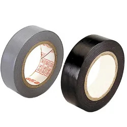Set nastri isolanti elettrici (15mm x 10m) 2 pz Nero e Grigio PP05181 - immagine 1