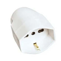 Presa elettrica 2P+T 16A (pluristd italiano e tedesco) per cavo assiale Bianco PP0418R - immagine 1