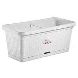 Fioriera cassetta con riserva acqua plastica (80x40x34cm) NATURAL Bianco 75350 - immagine 1