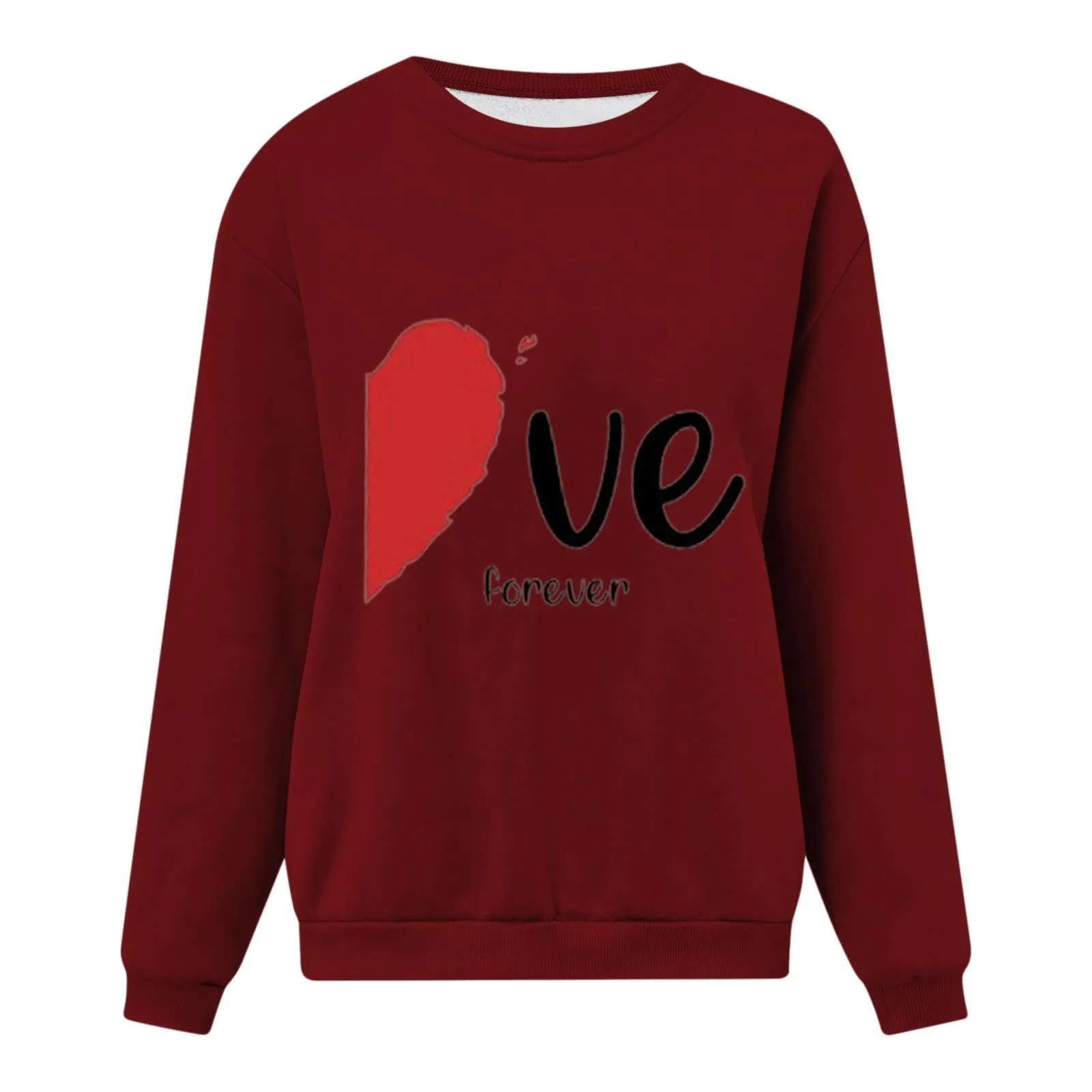 Uwdiohq Sales Today Clearance Prime Only 2024 Felpa di San Simpatico Pullover Stampato a Forma di Cuore Girocollo Camicia a Maniche Lunghe Primavera/Autunno Maglioncini Leggeri Magliett My Orders - immagine 3
