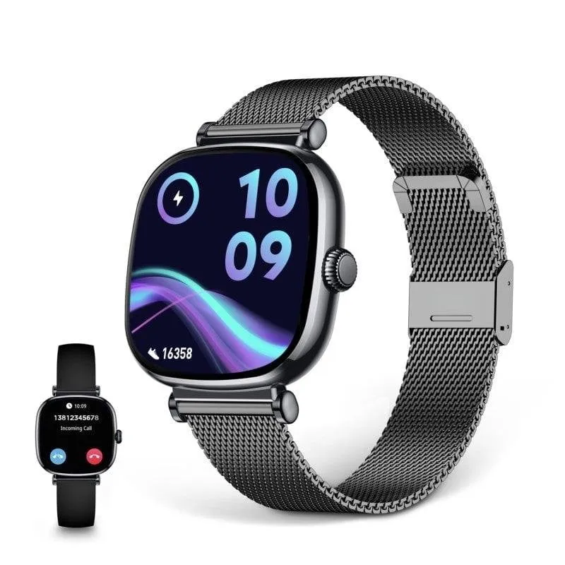 Ksix Iria Bluetooth 43mm AMOLED Nero Grigio IP68 SpO2 Cardiofrequenzimetro Sonno O2 2 Cinturini - immagine 1
