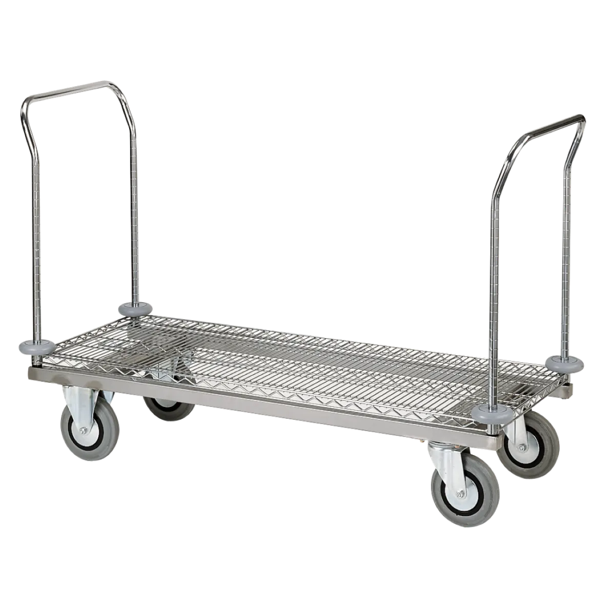 QUATRO Carrello da trasporto robusto con base rinforzata 90 x 60; 122x61x109 cm (LxPxH); argento - immagine 1