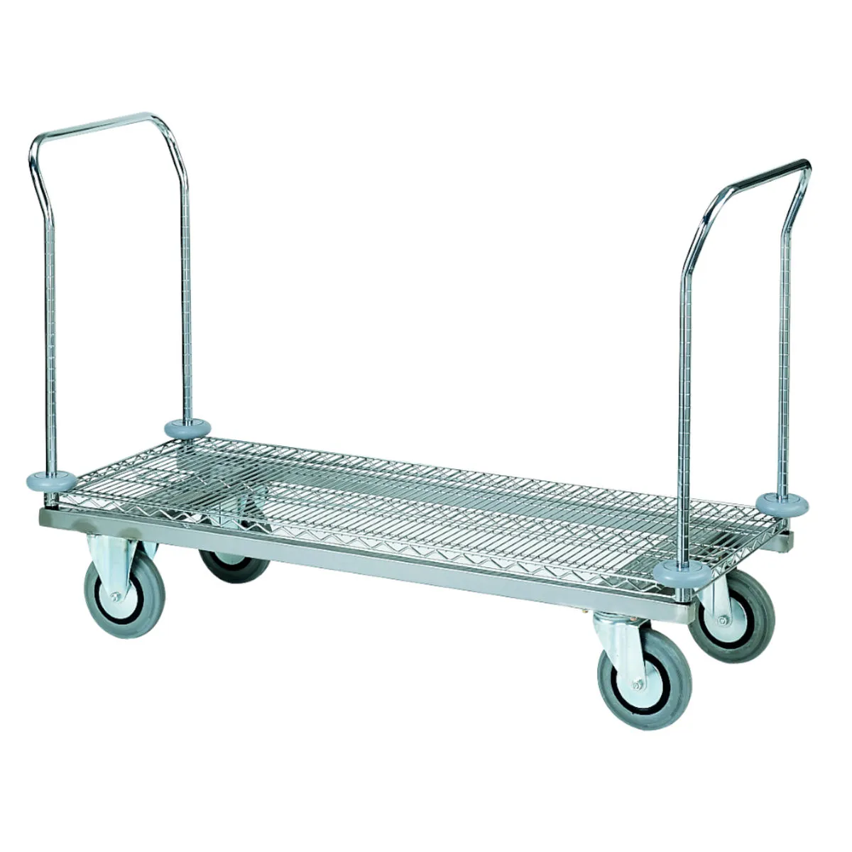QUATRO Carrello da trasporto robusto con base rinforzata 90 x 60; 91x61x109 cm (LxPxH); argento - immagine 1