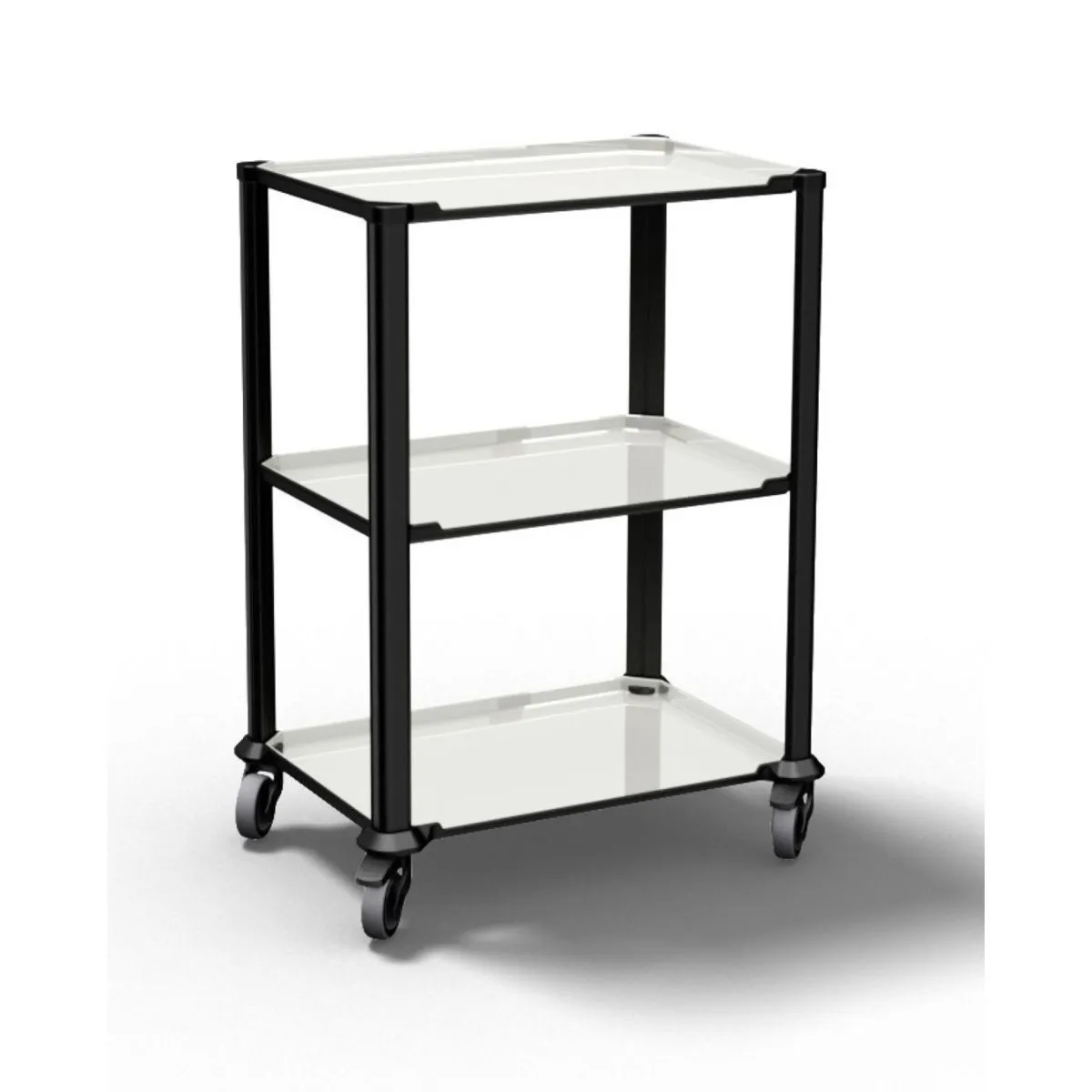 QUATRO Carrello multifunzionale versatile a 3 ripiani; 76x53x90 cm (LxPxH); bianco - immagine 1