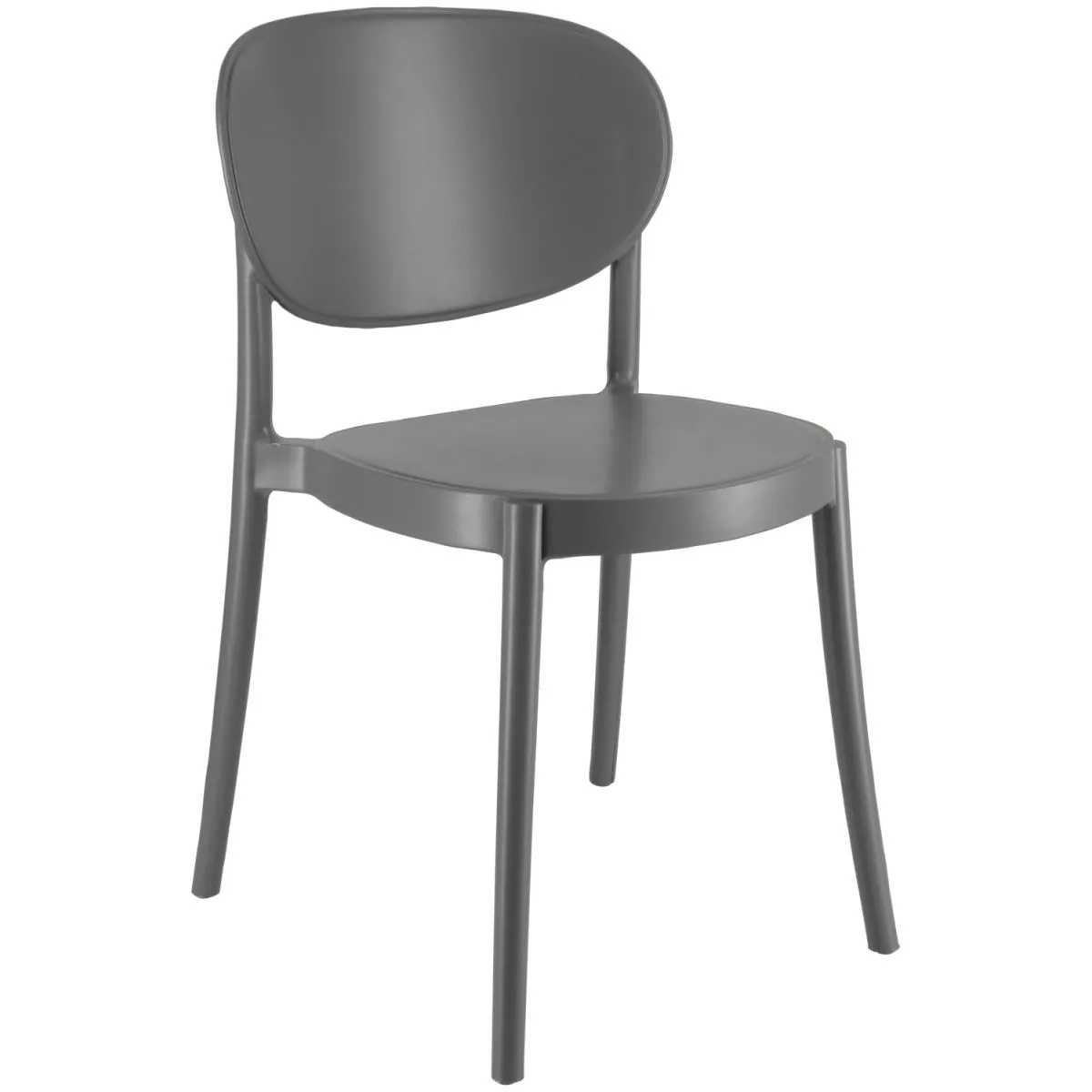 2x PULSIVA Sedia in plastica Neo; 48x50x79 cm (LxPxH); antracite; 2 pz. / Pacco - immagine 1