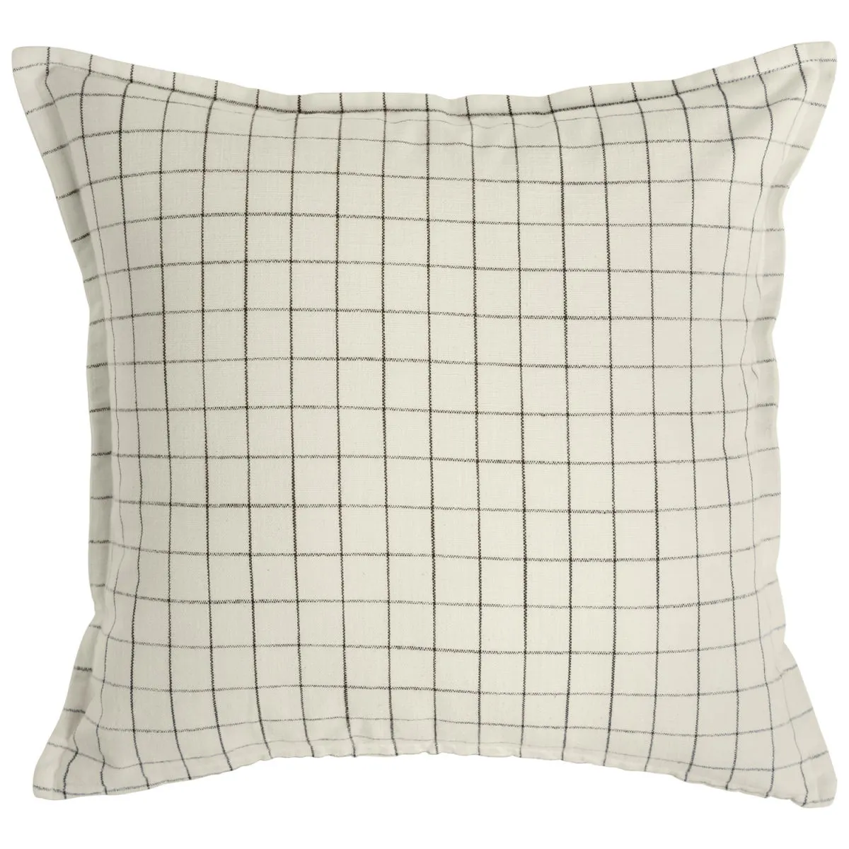 ERWIN M. Federa cuscino decorativo Skan quadretti piccoli; 40x40 cm (LxL); bianco crema/antracite - immagine 1