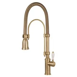Miscelatore lavello doccetta estraibile Ottone spazzolato MIDR7O 2 - immagine 1