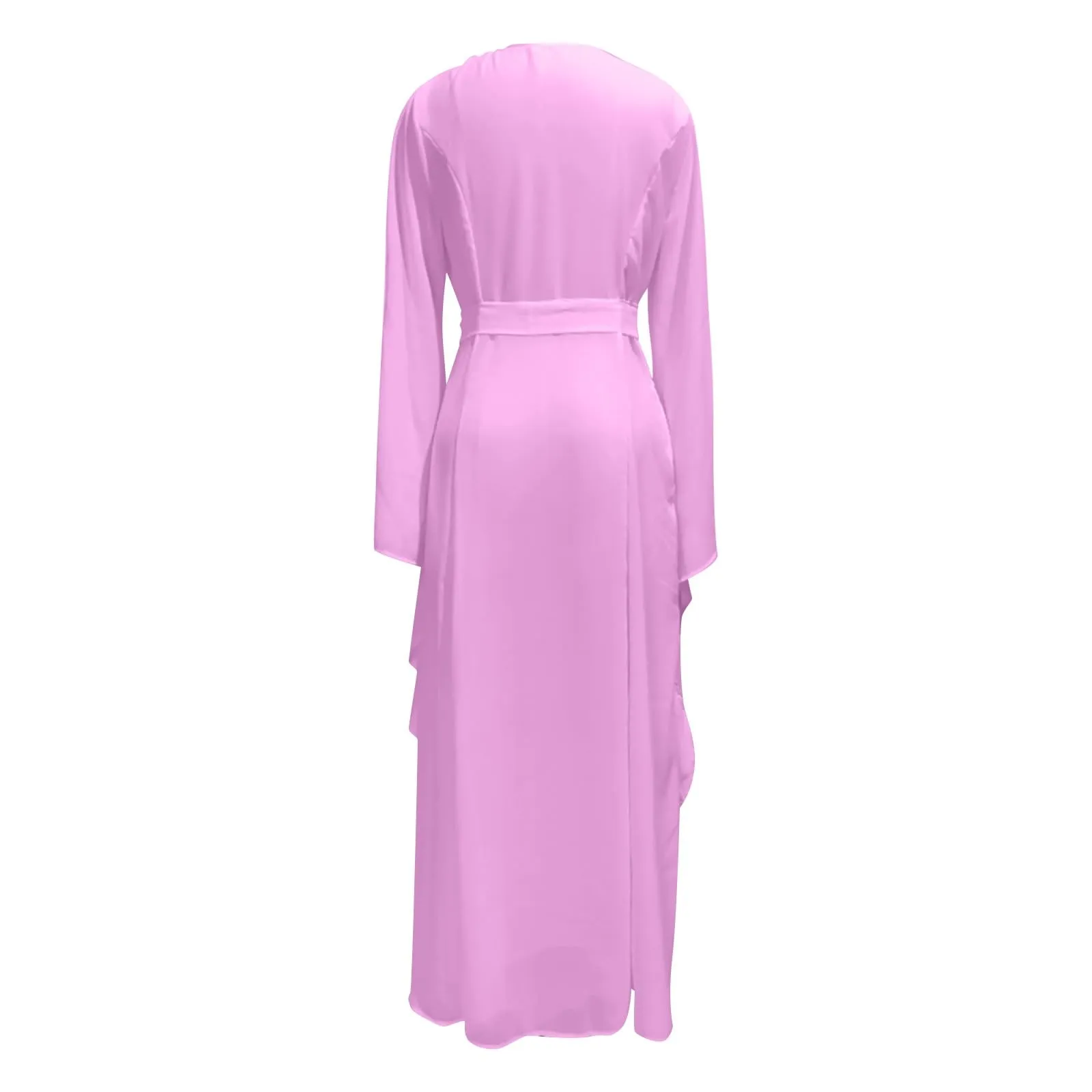Abito medievale da donna, a maniche a tromba, per feste, da pavimento, in chiffon, stile retrò, per cosplay, da donna, performance, vestito balza, Lilla, XL - immagine 4