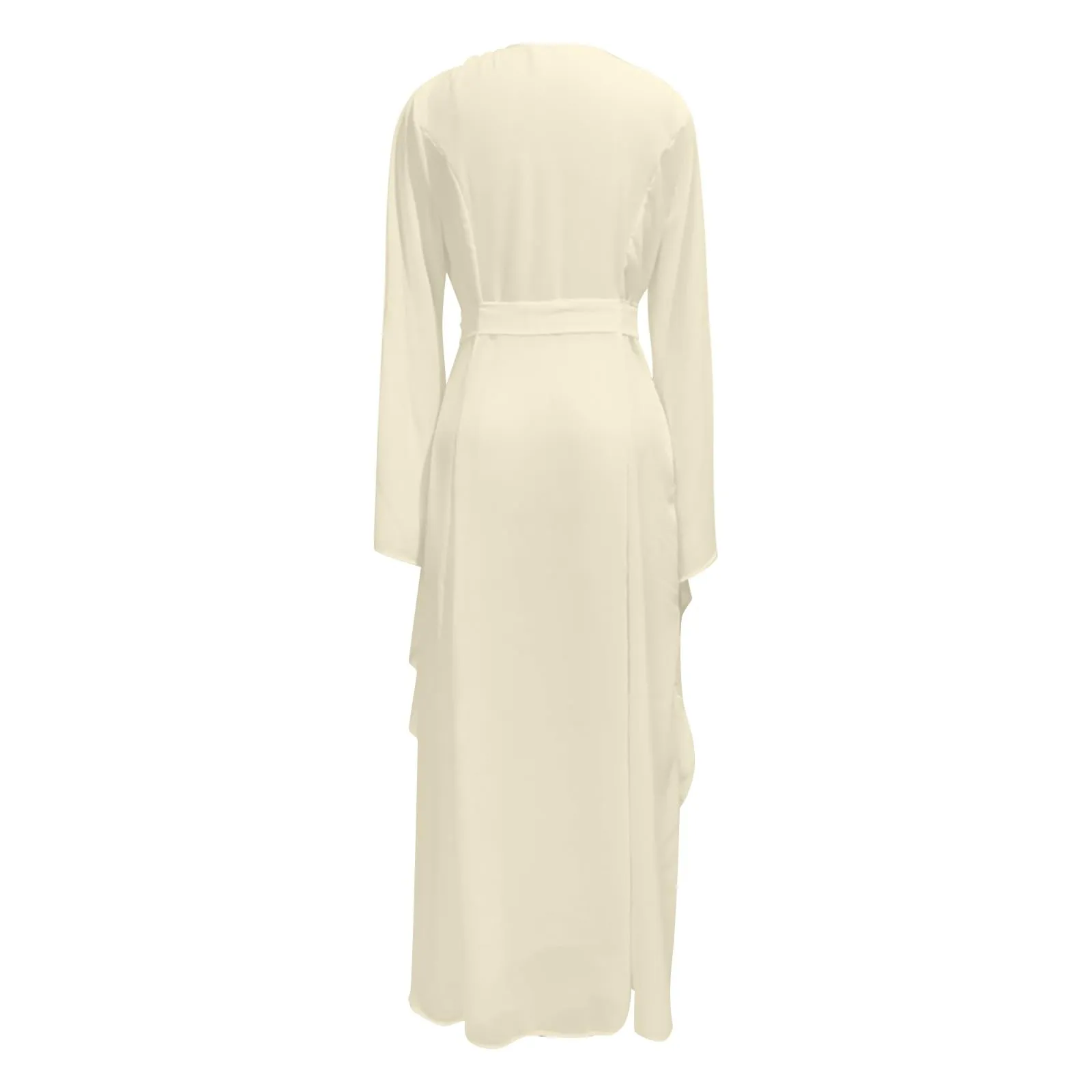 Abito medievale da donna, a maniche a tromba, per feste, da pavimento, in chiffon, stile retrò, per cosplay, da donna, performance, vestito balza, beige., XL - immagine 4