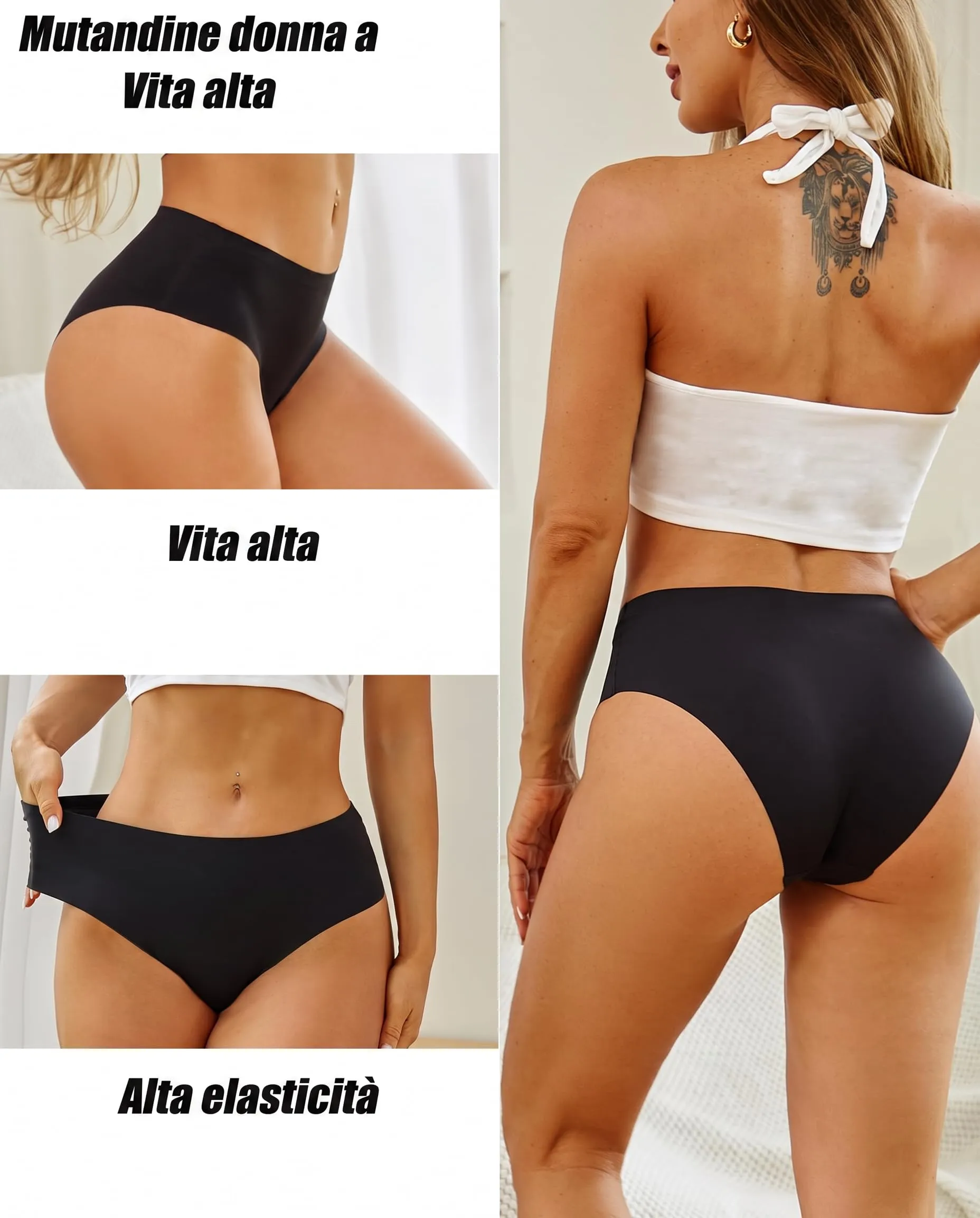 ALL OF SHE 5 Pack di Mutande Senza Cuciture Donne a Vita Media scivolamenti Morbidi Mutandine Senza Cuciture Biancheria Intima Donne Multipack XS-XL,S - immagine 6
