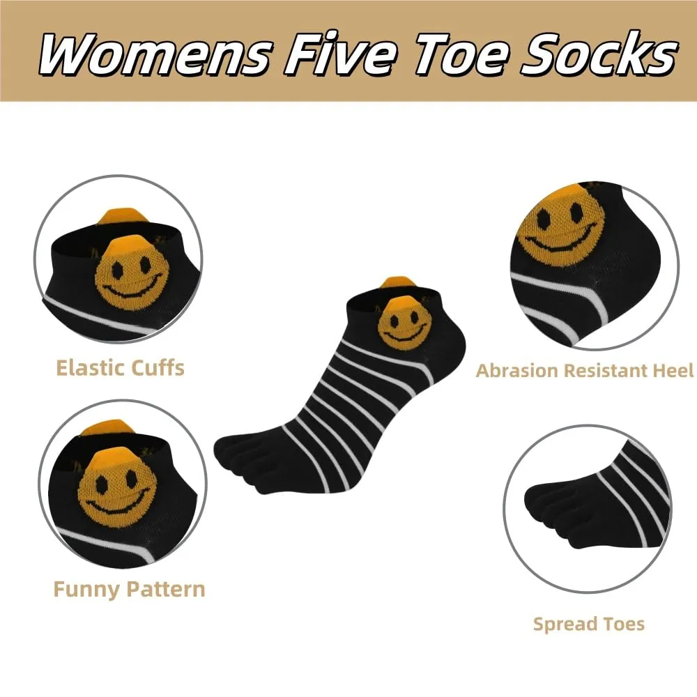 DOLAFO Donna Calzini con Dita Separate, Calze con le Dita in Cotone Donna Casual Sportive Calzini, Allenamento Socks Traspirante - 5 Paia (IT, Numero, 35, 40, Regular, Regular, Multicolore 1) - immagine 4
