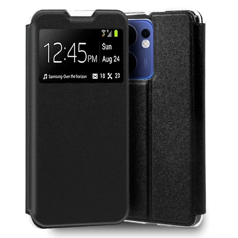 Custodia Flip Cover Cool per Oppo Reno 13 F 5G / 13 FS 5G, Nero Liscio - immagine 1