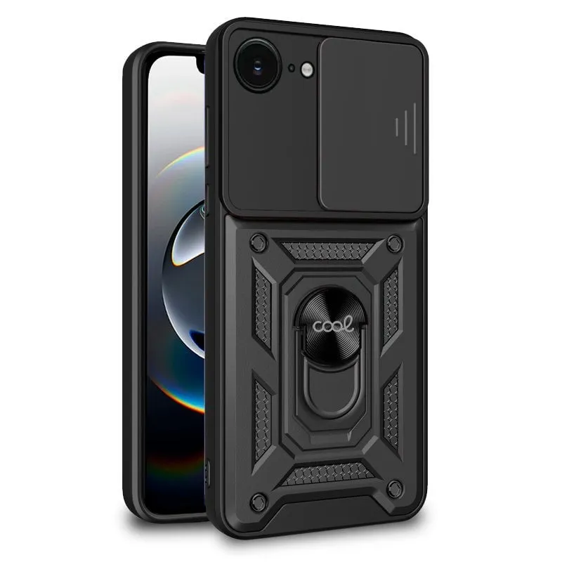 Cool custodia con anello rigido nero per iPhone 16e / iPhone 17e. - immagine 1